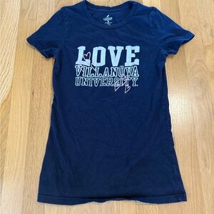 Vintage League Navy Love Villanova University Tee women's slim small college